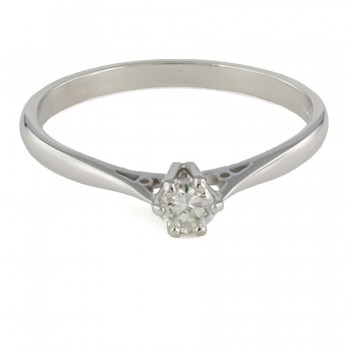 18ct white gold Diamond 0.20cts solitaire Ring size U
